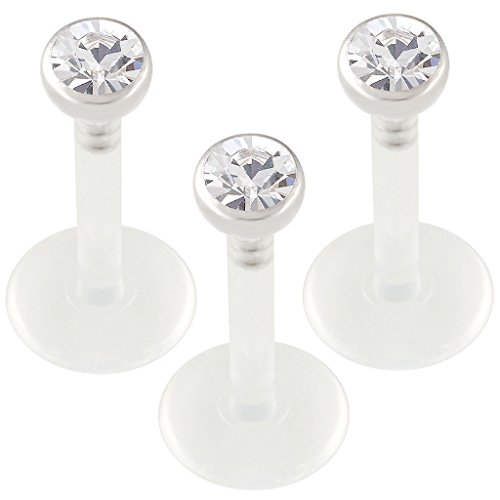 3pcs 16 G 5 / 16���u���b�g�X�^�b�h���b�v�����OForward�点��o�C�I�t���b�N�X�����IThreaded Conch Snakebite�g���K�X�������[Push In Pick�J���[