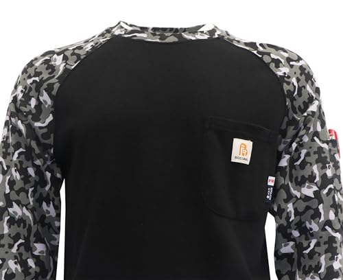 BOCOMAL FR Shirts Flame Resistant Shirts NFPA2112 7oz Work Men's Fire Retardant Henley Shirt - Image 5