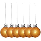 Durchmesser ca. in cm: 8 iovivo LED Kugeln Christmas Bauble 6er-Set gold gefrostet