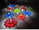 SORATH Acrylic Diyas – Colorful Lotus Oil Lamps with Wick for Pooja & Gifting (12, Set of 12)