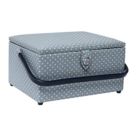 Korbond Large Sewing Basket with Tiny Dots Cover