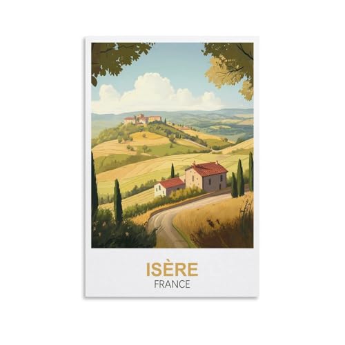 CLFMHNAS Impression sur toile vintage Isere France 20 x 30 cm