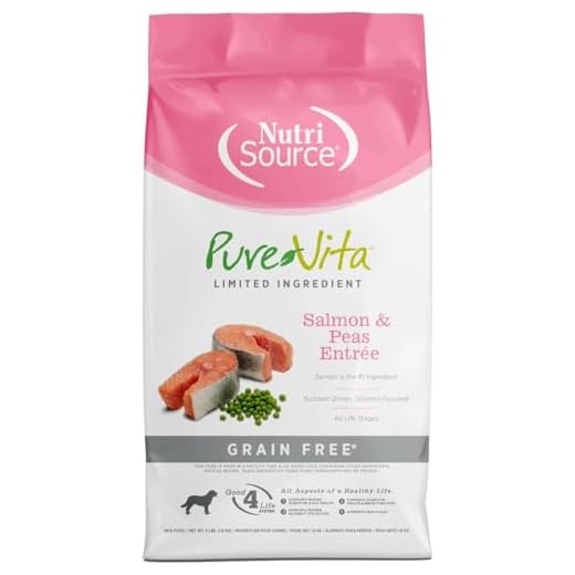 PureVita, Salmon & Peas Grain Free Entree Dry Dog Food, 4 Pounds