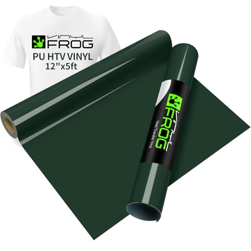 VINYL FROG Dark Green Heat Transfer Vinyl Roll 12" x5ft Matte HTV Vinyl