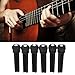 JAOCDOEN Guitar Replacement Parts 6Pcs Bridge Pins Pegs Set Acoustic Guitar Replacement Parts Accessories Ebony GL62A
