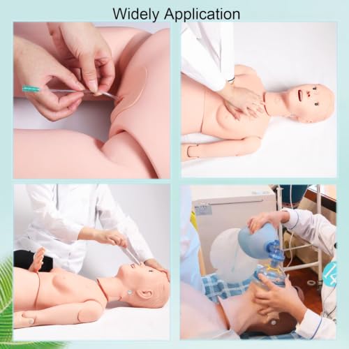 Image of INTBUYING Patient Care Nursing Manikin Female, 5.34Ft Life-Size Trauma Education Teaching Model Multi-Function Demonstration Manikin Model with 2 Muscle Module and Urinary Catheter for Teaching