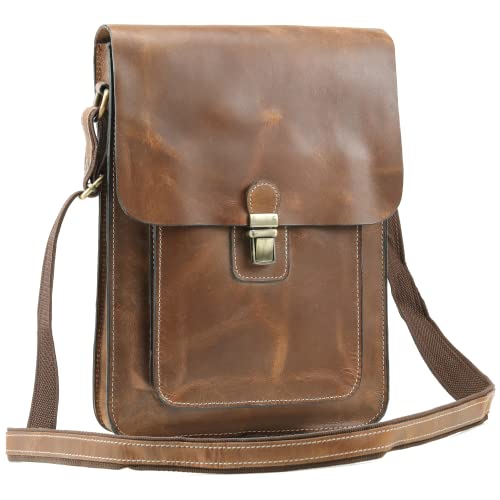 Handmade World Small Leather 11 Inch Sturdy Leather Ipad Messenger Satchel Tablet Bag Shoulder Bag Crossbody Vintage Travel Man Purse Bag Unisex #TOP10