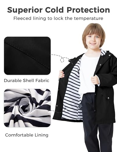 Image of Wantdo Boys & Girls Waterproof Rain Jacket Lightweight Rain Coat Hooded Windbreaker