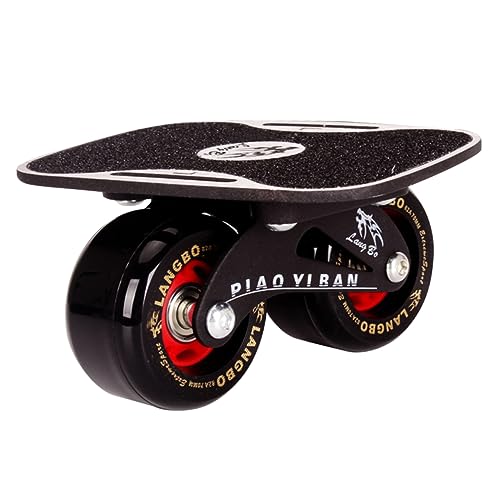 ibasenice Piattaforma Drift con Ruote Antiscivolo Skateboard Due Parti per Coordinazione per Spostamenti e Allenamenti Piastra Satinata
