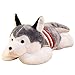 KXCAQ 50-120 cm géant Chien en Peluche Jouet en Peluche Husky Long Oreiller Dessin animé Animal poupée Sommeil Oreiller Coussin décor à la Maison Enfants Cadeau 120 cm