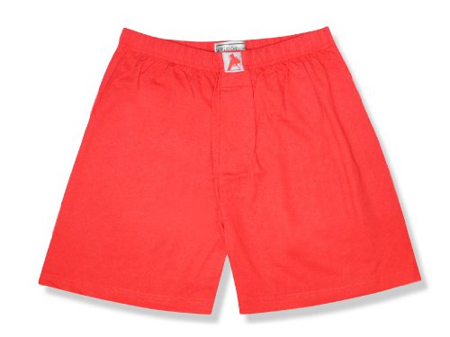 Mens Solid RED Color BOXER 100% Knit Cotton Shorts