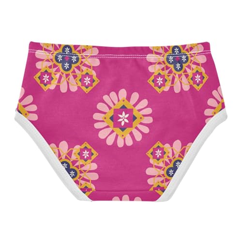 Girls' Underpants Kids Cotton Underwear Panties Briefs For Girl Age 2-8 Years Red Color Floral Flower Pattern2