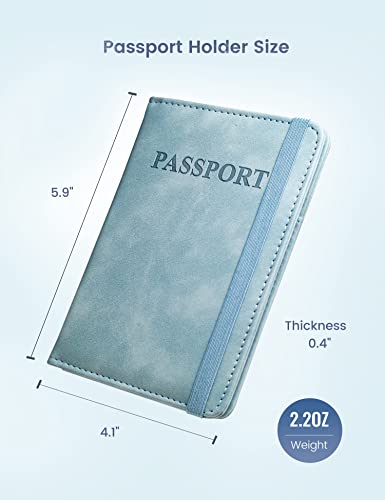 Mymazn Calf Leather Passport Holder Passport Cover With Vaccine Card Holder Passport Case With Clear Pocket Travel Wallet Card Pocket Passport Protector Rfid (Vetro, Vetro Green) #TOP3