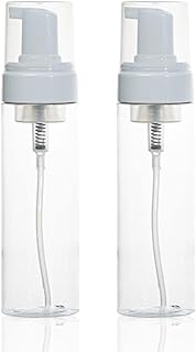 عبوة مضخة فارغة قابلة لإعادة الملء لتعبئة الصابون والفوم والشامبو ومنظف الوجه ومواد التنظيف السائلة للمطبخ والحمام سعة 200 مللى ( 2عبوة ) شفافة