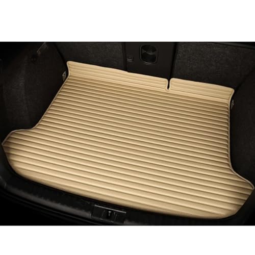 Tapis de coffre de voiture luxe cuir PU rayé beige pour BMW E87 F20