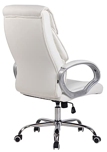 Poltrona Ufficio Torro con Braccioli I Sedia Scrivania Ergonomica in Similpelle I Sedia Pc Girevole, Colore:Bianco - Sedia gaming - Immagine 7