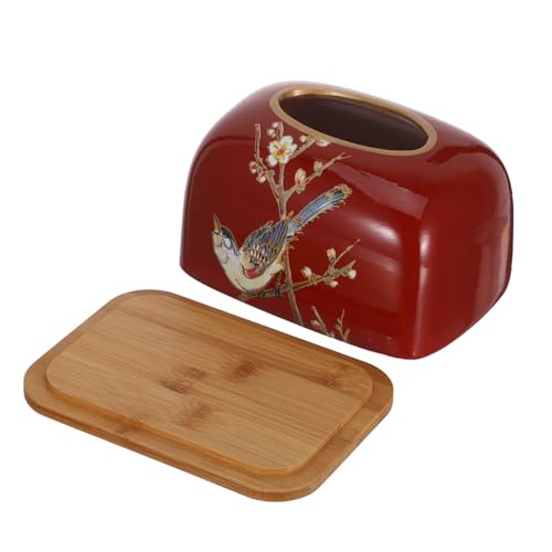 Amosfun Gazza Da Ufficio In Cinese Portaoggetti Per Coprire La Delicata Vita Con Contenitore Salviette Espositore Cinese In Porcellana