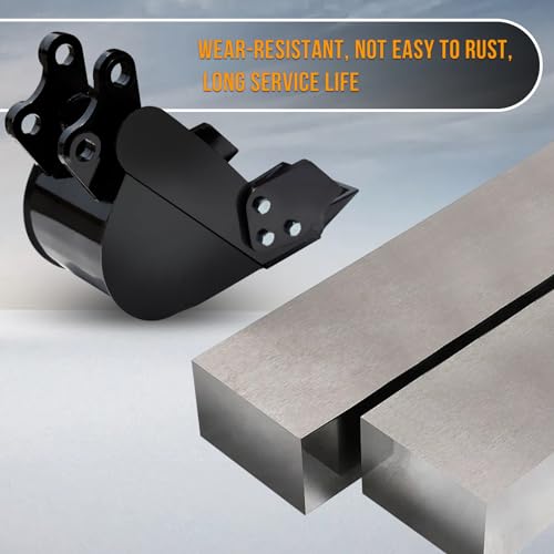 Mini Excavator Bucket 7.78in Excavator Attachments, 200mm Narrow Digging Buckets, Hole Diameter 0.98in, Center Wheelbase 3.54in, Bucket Metal Trenching Digger with Metal Teeth