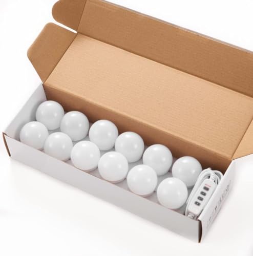 化粧ライト LEDミラーライト 女優ライト 化粧鏡ライト メイクアップライト 3段階調色 USB式 浴室/洗面/化粧鏡用 (12電球)