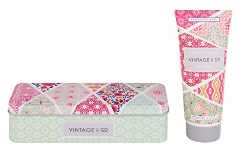Vintage & Co Fabrics and Flowers Hand Cream in Tin, 100 ml by Vintage & Co