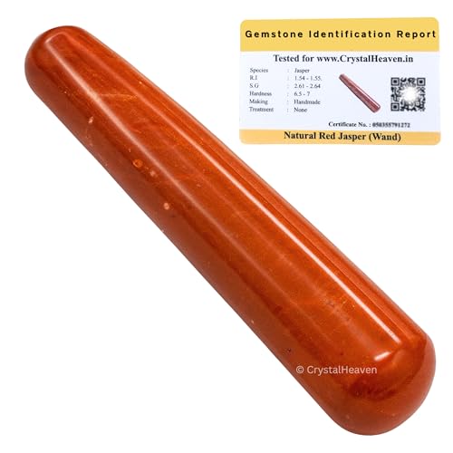 Image of Red Jasper Crystal Wand - Smooth Crystal Wand for Energy Healing, Chakra Balancing, Meditation and Home Decor - Crystals and Healing Stones for Gift