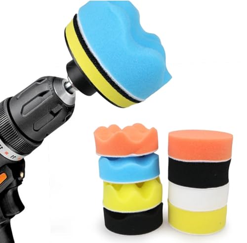 Kit 11pcs Boinas Esponjas de Polimento Automotivo 3 Polegadas (8cm) para Parafusadeira e Furadeira