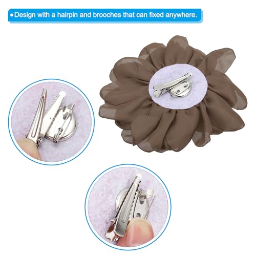 Image of PATIKIL Rose Flower Hair Clips, Fabric Brooch Pins for Women Wedding Party Dance Dress Clothes Accessories Valentine's Day Gifts