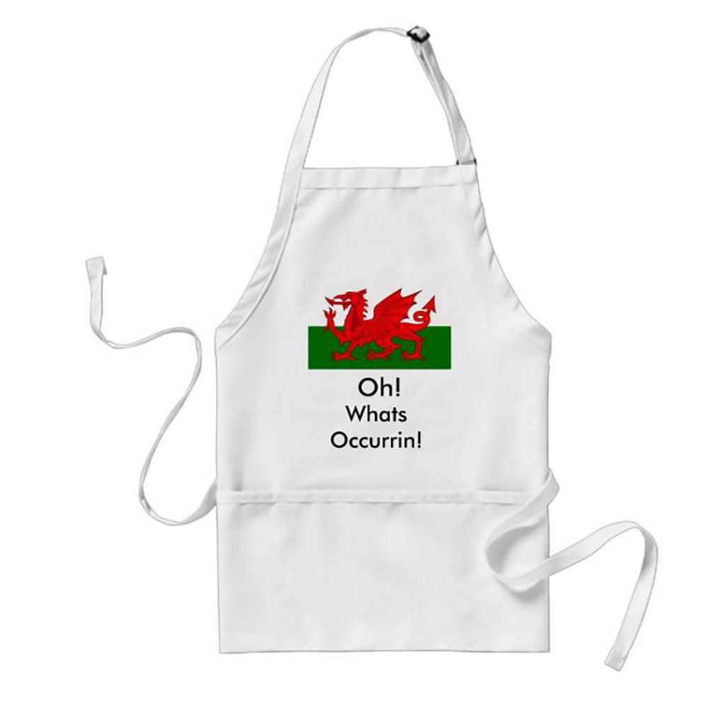 FaceYee Welsh Oh Whats Occurrin Adult Apron for Men Funny Father Day Grill Gift Color:Whats Occurrin