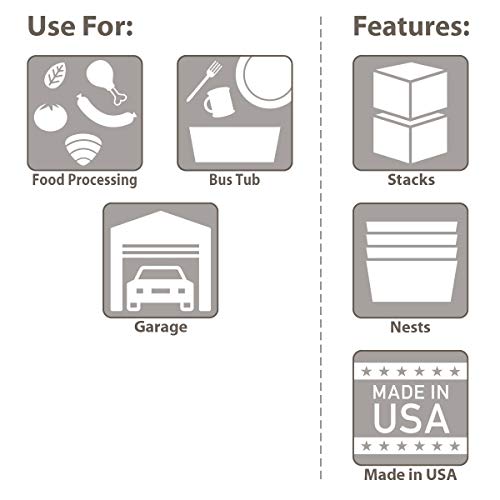 Buckhorn Jl2516096801000 Jumbo Lug Plastic Nest And Cross Stack Akro-Tub Tote, (25-Inch X 16-Inch X 9-Inch), Gray #TOP3