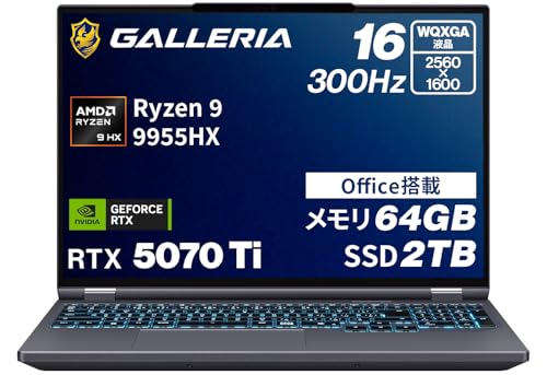 KA Q[~Om[gPC y RTX 5070 Ti/Ryzen 9 9955HX / SSD2TB z GALLERIA ZL9R-R57T-6 64GB Office Windows11Home ҏW 20368-3472