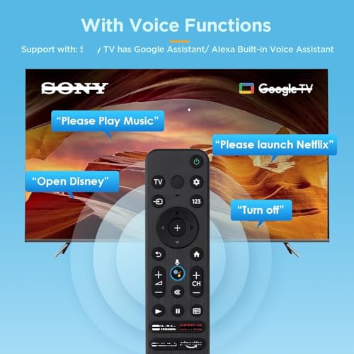 Image of ZIEVA Compatible with Sony bravia Smart Tv Remote Control - with Voice - with Hot Keys G0ogle Play, Netfix, Y0uTube Music and Y0uTube - Use for LCD LED OLED QLED UHD 4K Android (Tx 800p)