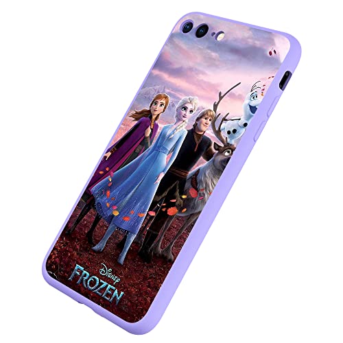 King Dragon Cartoon Pattern Case For Iphone 8 Plus, With Frozen Character, Silicone Animation Iphone 7 Plus Case Purple #TOP1