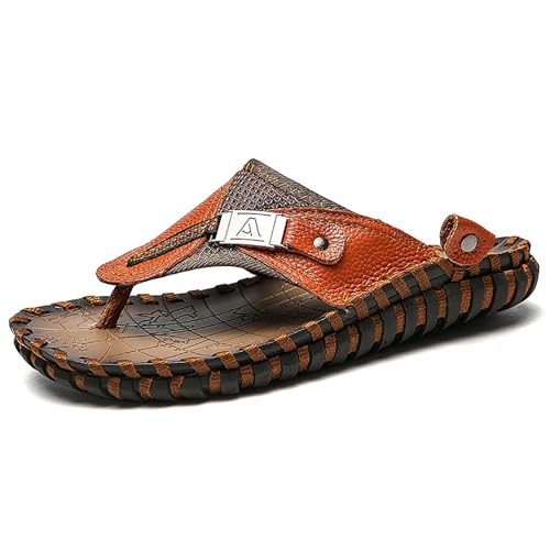 Pantoufles légères de style tongs en cuir pour hommes actifs et urbains