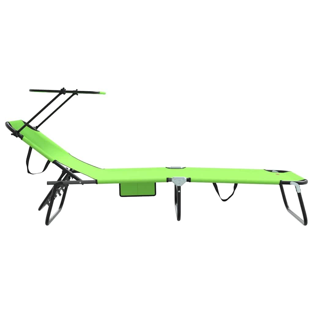 Klappbare Sonnenliege 2er Set, Gartenliege mit Verstellbarer Rückenlehne, Campingliege für Outdoor, Terrasse & Garten, aus Oxford-Gewebe, Grün, 190 x 57 x 81 cm
