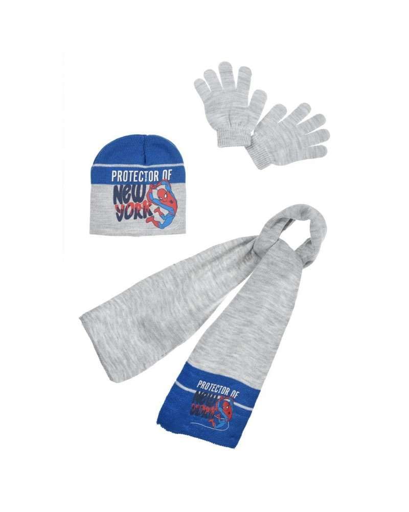 Sun-City Boys Grey Kids Marvel Spider-Man Hat Scarf And Gloves Winter Accessory Set