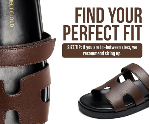 Image of Project Cloud 100% Genuine Leather Sandals for Women Footwear - Stylish Womens Sandals with Plush & Soft Insole - Non-Slip and Water-Resistant Beach Sandals Slides for Women (Mayvy)