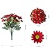 Daisy Artificial Flowers for Outdoors Decoration, 6 Bundles Fake Plants Flowers Bouquet Faux Flowers for Outdoor Planter Look Real UV Resistant Silk Flowers for Outside Front Door Porch Patio, Red