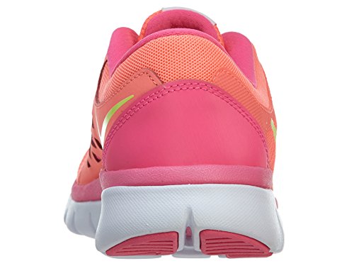 Nike Girl's Flex Run 2015 Running Shoe (GS) Lava Glow/Pink/White/Lime Size 7 M US3