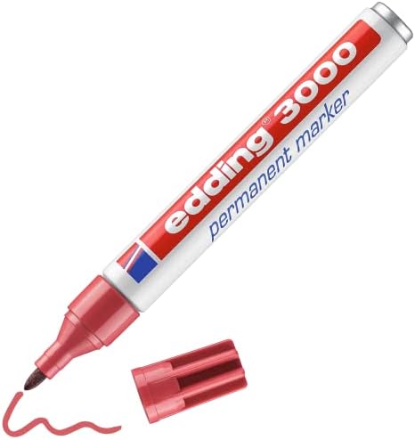 edding 3000 permanent marker - violet (purple) - 1 pen - round tip 1.5-3 mm - quick-drying permanent markers - waterproof, smudge-proof - for cardboard, plastic, wood, metal, fabric - marker pens