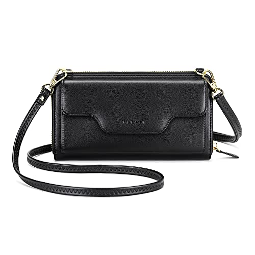 Nuoku Crossbody Bags For Women, Wristlet Wallets For Women, Small Clutch Purses For Women, Cell Phone Wallet, Rfid Wallet, Black #TOP14
