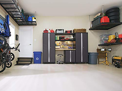 Image of ‎‎‎‎‎NewAge Products Garage Cabinets Bold Series 10 PC Set Gray (2x Tool Drawer Cabinets, 72 inch Stainless Worktops, 72 inch Backsplash, 3x Wall Cabinets, Two-Door Base Cabinets, 3x Multi-Use Lockers), 56030