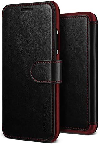 iPhone Xs Max Wallet Case, VRS Design [Black] Drop Protection Cover Classy Slim Premium PU Leather Wallet [Layered Dandy] ID Credit Card Slot Holder Compatible with Apple iPhone Xs Max (2018)