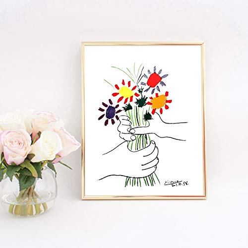 Impression sur Toile Picasso Bouquet 1958 de Qualité Galerie pour Décoration Murale Chic