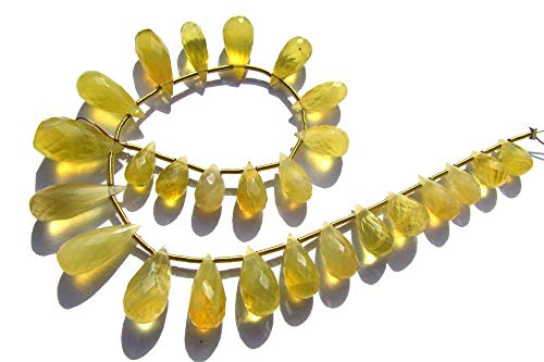 Opale jaune en goutte à facettes pour réparer et monter un collier