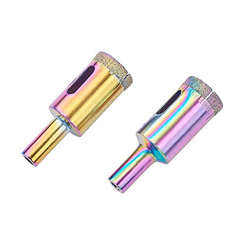 Utoolmart ガラスドリル ホールソー ドリルセット ドリルビットセット ガラス タイル用 ドリルビット ホールソーセット コアビット ガラス 穴あけ 混合 ガラス 研削 加工 穴あけ 硝子 大理石 陶器 レンガ タイル カッター カラフル 18mm 2pcs