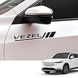 SUVVNE(スヴニ) ヴェゼル 専用 車 ボディステッカー VEZEL デカール シール サイドボディステッカー 防水 耐熱 剥がれない 貼るだけカスタム ドア干渉なし 外装カスタム 貼るだけDIY 高級PVCシール 2枚組 左右セット (ブラック)