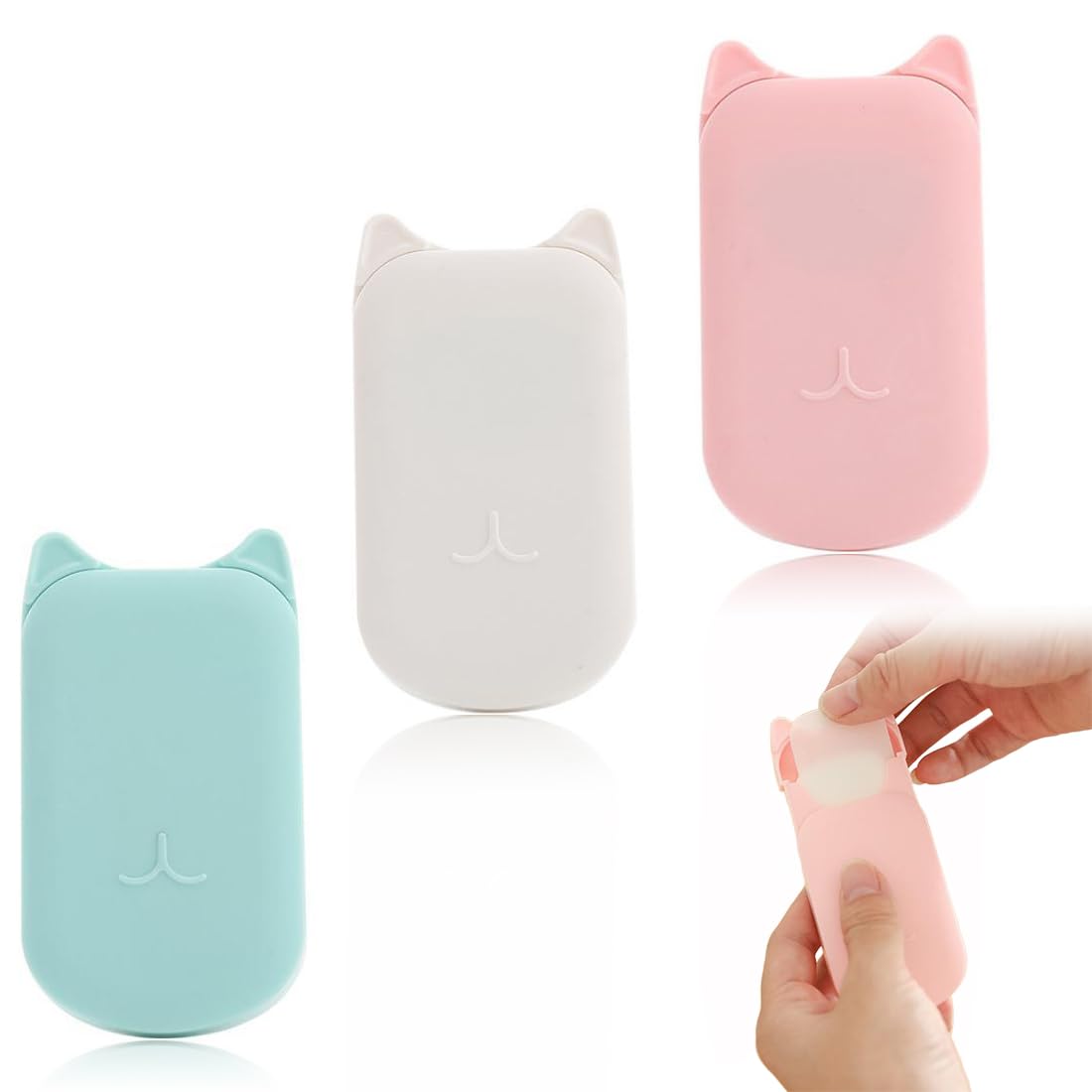JEYORZY Lot de 3 boîtes (60 pièces) feuilles de savon de voyage portables en flocons de savon, Flocons de papier savon pour les voyages, Mini savon en papier avec boîte, pour accessoires de camping