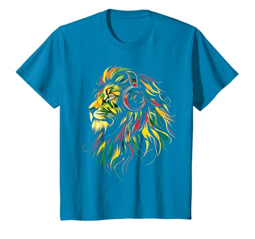 DJ Lion Of Judah Jamaican Rasta Reggae Casque audio T-Shirt