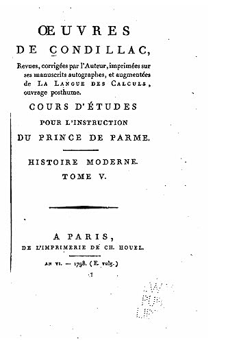 Oeuvres de Condillac - Tome V (French Edition)