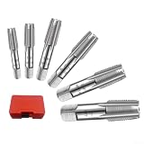 6-teiliges Rohrgewindebohrer-Set, G-Gewinde, Gewindebohrer-Set, 6,35 mm BSPT-Gewindewerkzeug für Metall, Kupfer, Stahl, Wasserrohr-Reparatur-Gewindeschneideisen